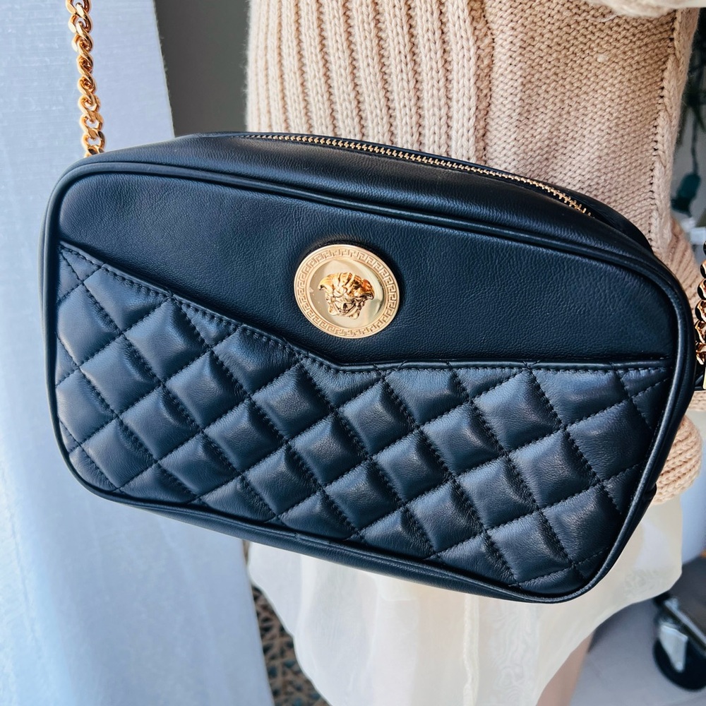 Authentic New Versace Medium Camera Bag Quilted L… - image 1